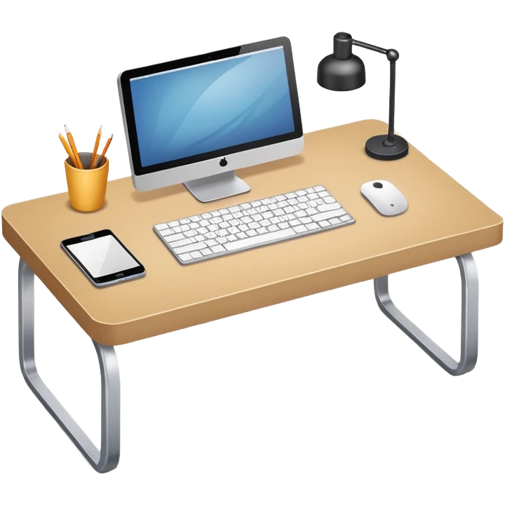 rectangular desk top view clear surface emoji