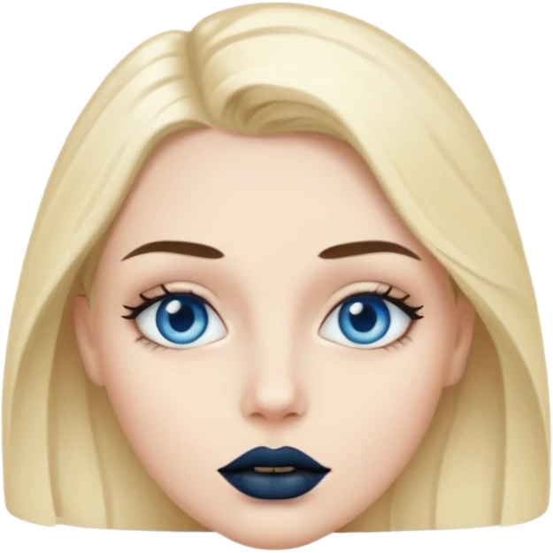A 67 color blue black eye and lips. emoji