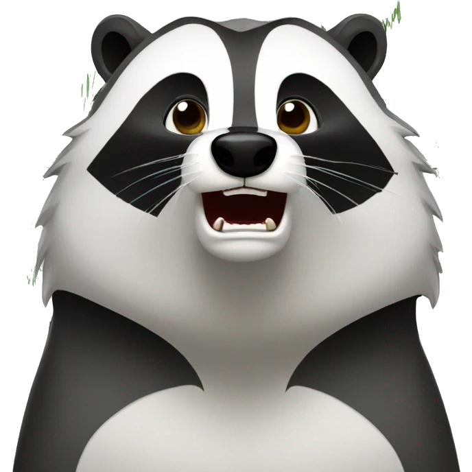 angry badger with stock market chart emoji