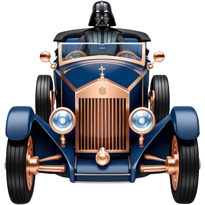 dark blue led lights Darth Vader’s nazi 1927 delicately inlaid rose gold wood barrel accents Scrooge McDuck’s Rolls Royce efficiently powered by futuristic electric motors and dynamos with wide racing wheels that are strong agility advanced suspension and steering emoji