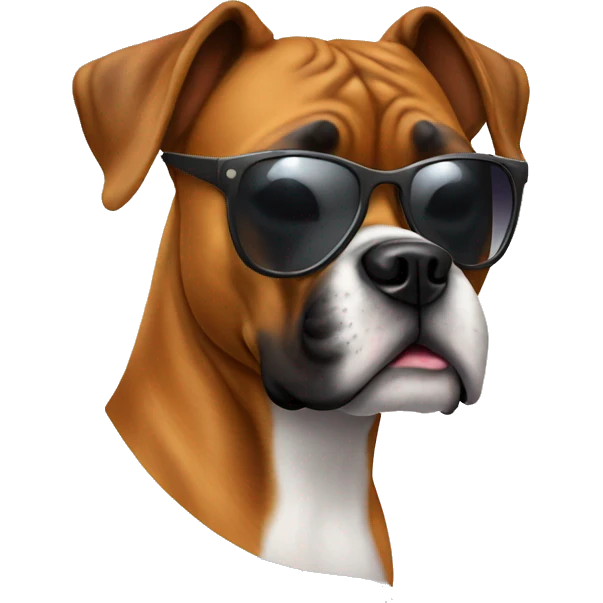 Boxer dog with sun glasses  emoji