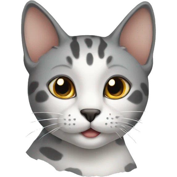 a cat with a bright gray spot on its head emoji