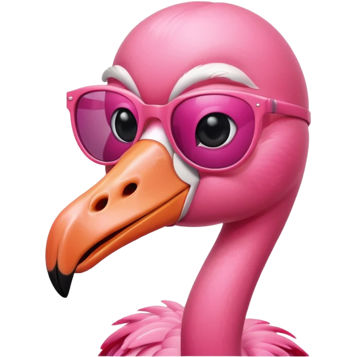 smiling flamingo with sunglasses emoji