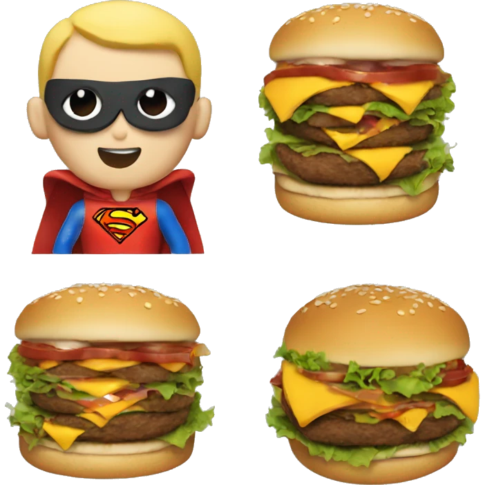 superman eating burger emoji