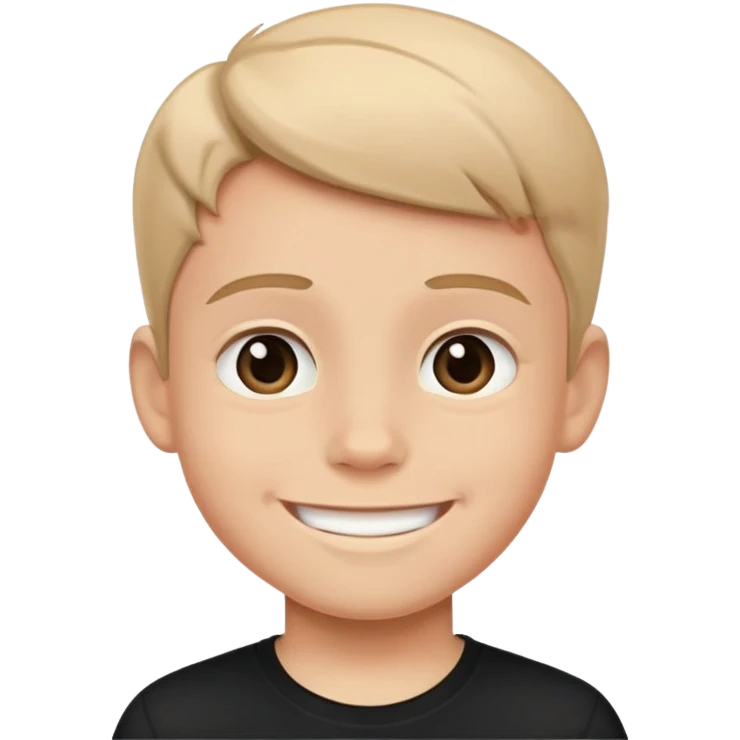 smiling boy in black shirt emoji