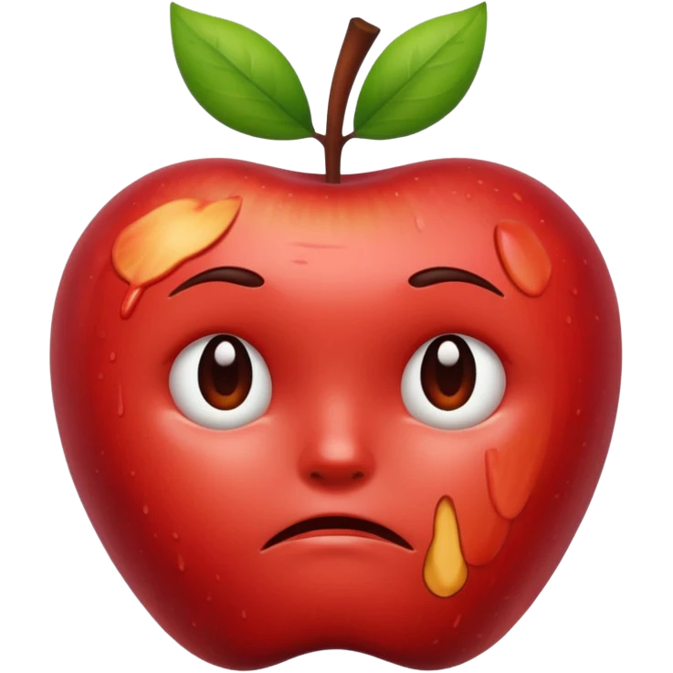 a really sad apple emoji emoji