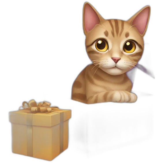 cat from gift box emoji