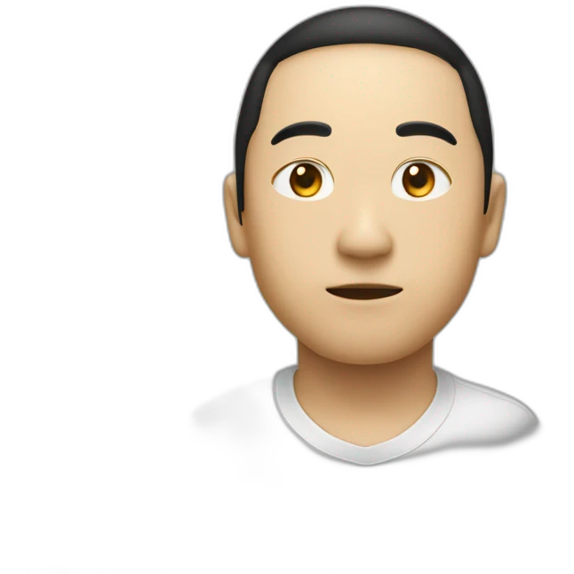 大眼睛-双眼皮-圆鼻子-黑色眼镜框-嘴巴-浓眉毛-刘海-马尾-黑头发 emoji