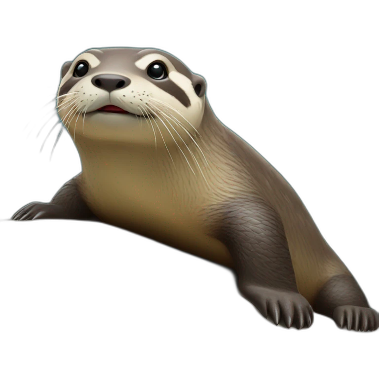 loutre sur une tortue emoji