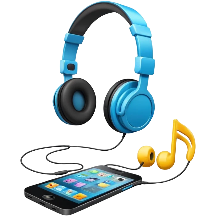 2010 music playlist icon with headphones and smartphone emoji