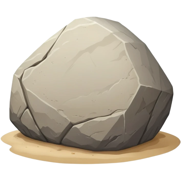 generate realistic detailed big stone on sand emoji