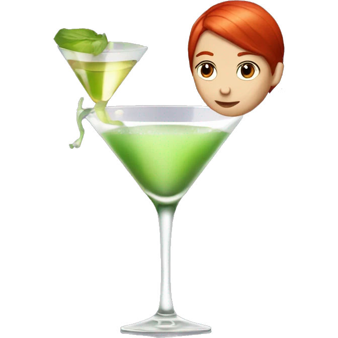 Pornstar martini but the person drinking has red hair and white skin  emoji
