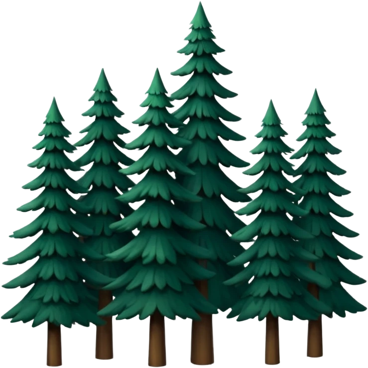 A cluster of tall pine trees forming a deep forest silhouette. emoji