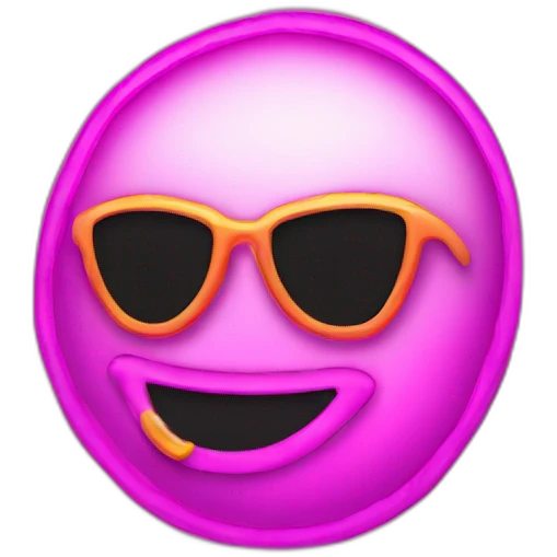 Juicy booty neon sign style emoji