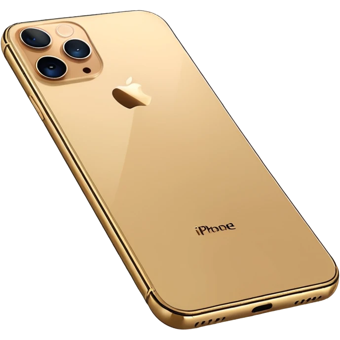 Gold iPhone 16 Pro Max, front and rear view emoji