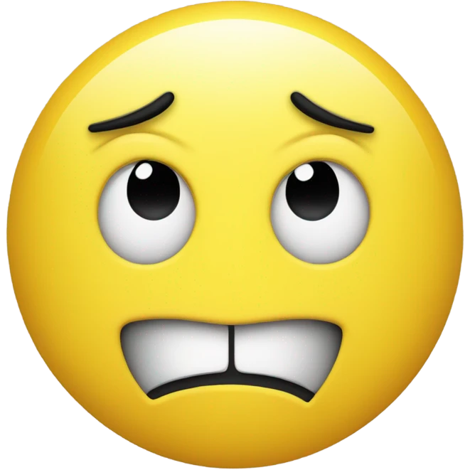 a close up of a yellow smiley face with a black hair, style of emoji, fear emoji, new emoji of biting your lip, emoji, frowning expression, sad emoji, confused facial expression, he looks like a human minion, frown, cynical face, confused expression, frowning, frown!, bored expression, discord emoji, funny emoji emoji