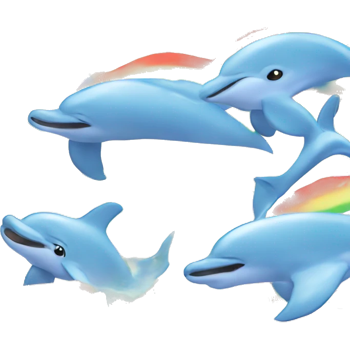 Dolphin with rainbows in the ocean emoji
