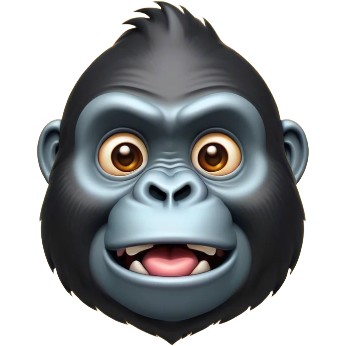 Cinematic Comical Gorilla Portrait Emoji, Head tilted dramatically with an exaggeratedly shocked expression, featuring a robust build with wide, comically expressive eyes full of humorous disbelief, Simplified yet hilariously expressive features, highly detailed, glowing with a slightly sassy jungle glow, high shine, dramatic yet playful, stylized with an air of quirky primate attitude, soft glowing outline, capturing the essence of a meme-worthy gorilla that appears ready to side-eye its way into viral fame! emoji