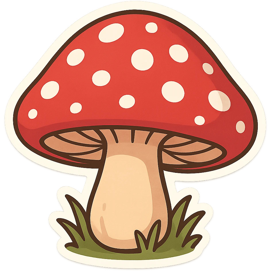 一棵红色白点大蘑菇 emoji