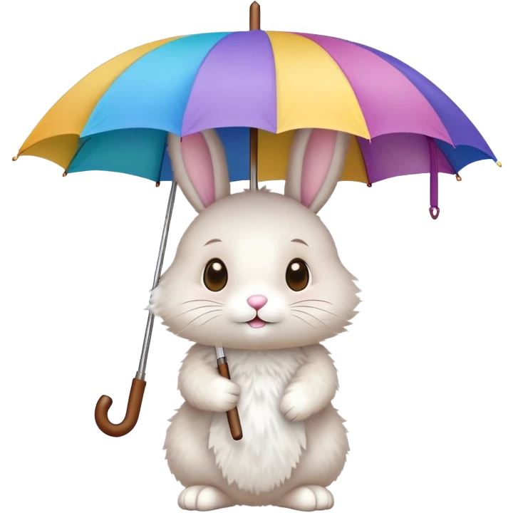 Easter bunny with umbrella emoji