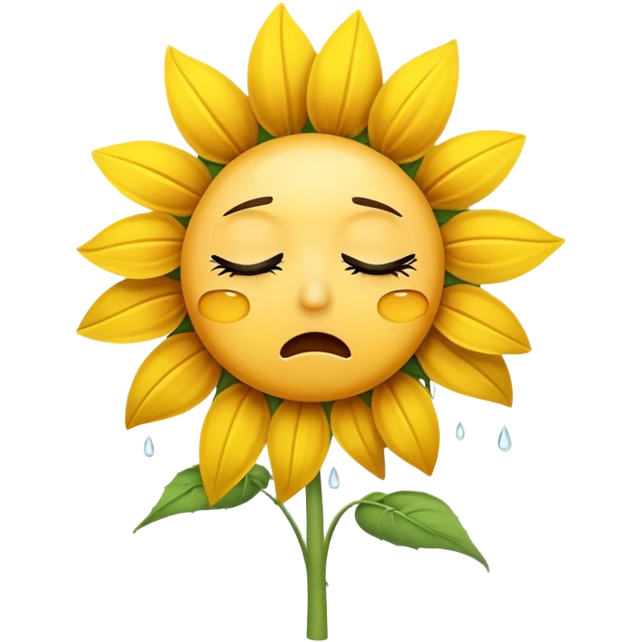Sunflower crying emoji