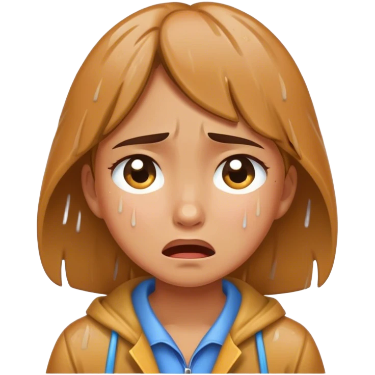Girl crying in rain emoji