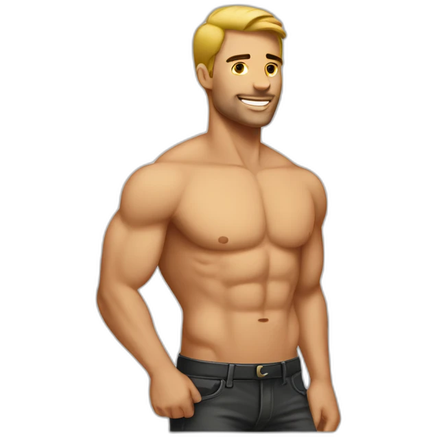 Sex man with abs emoji