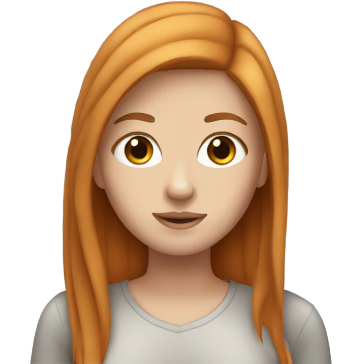white girl with straight gingerish beautiful hair emoji