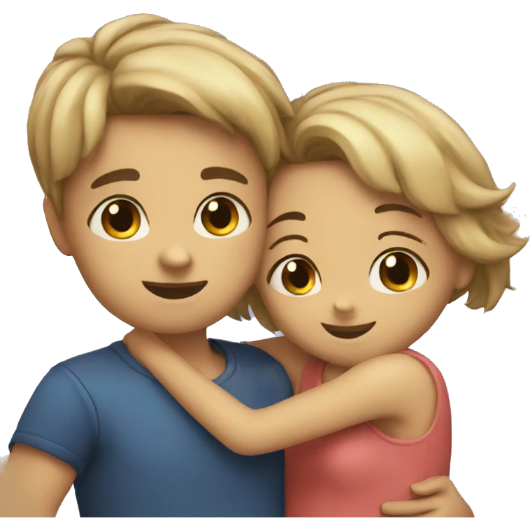 2 boy and girl hug emoji