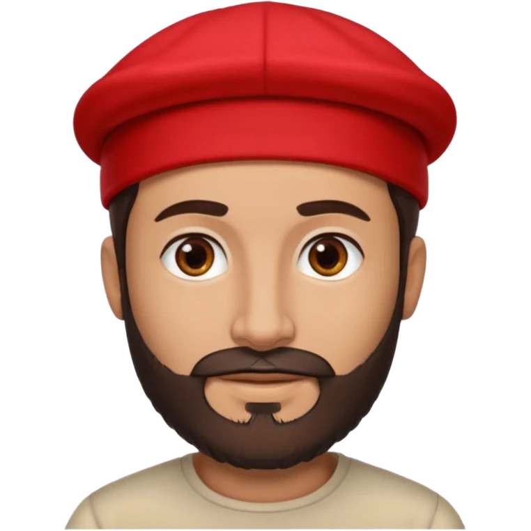arab man with beard wearing a red cap and he handsome and with tan i want it only his face
with dark brown hair and beard emoji