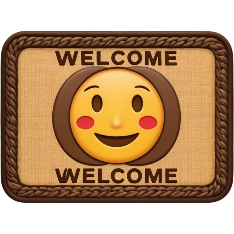 Doormat with welcome  emoji