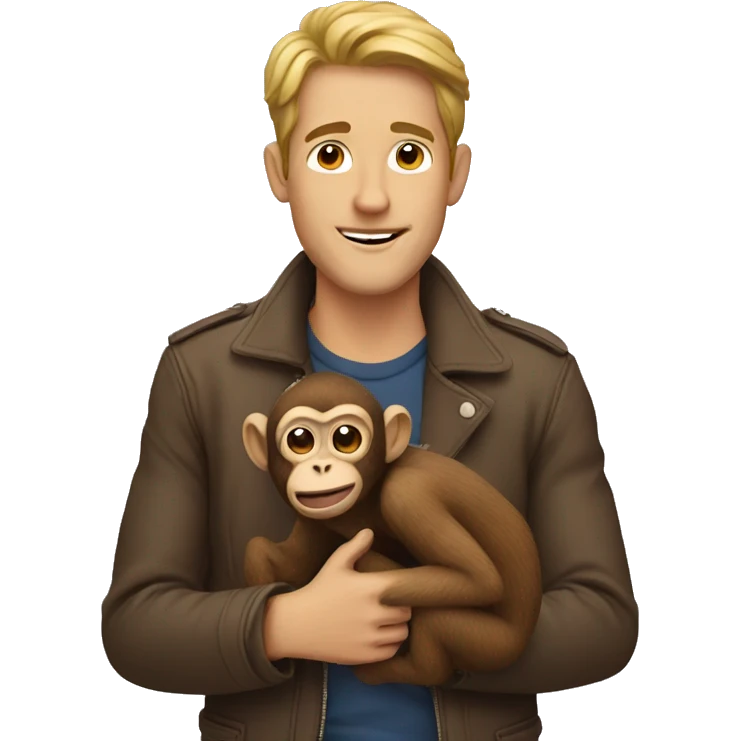 guy with a monkey emoji