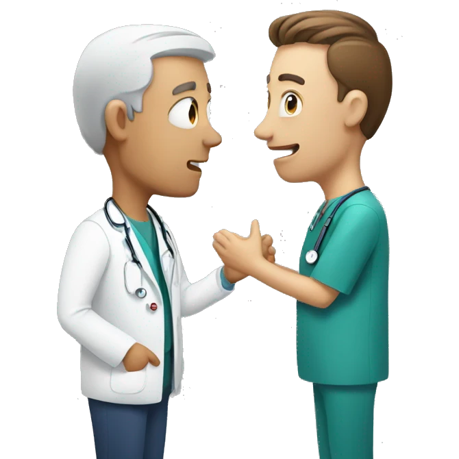 man talking to doctor emoji