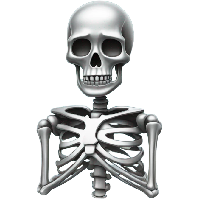 Skeleton made out of chrome emoji
