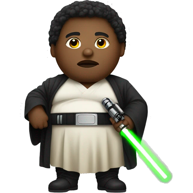 fat black person with lightsaber emoji