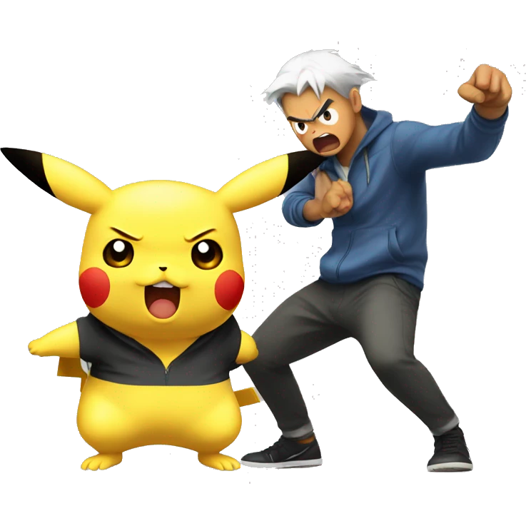 pikachu angry with his trainer emoji