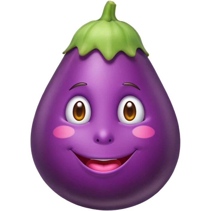 une aubergine avec de grandes lèvres roses posées dessus. emoji