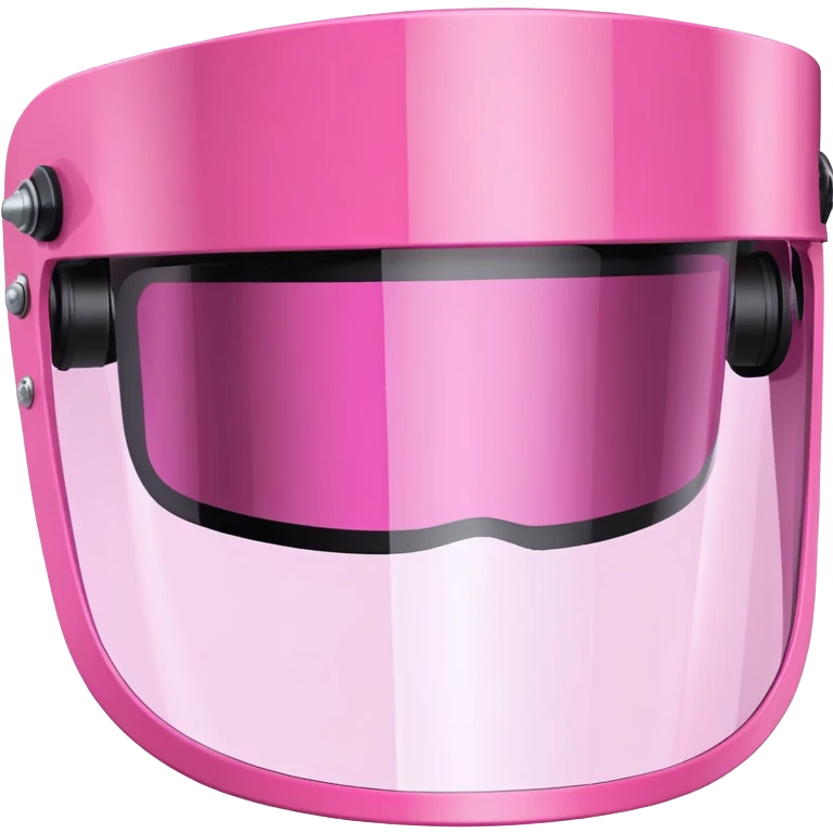 pink welding visor, full face protection with pink tinted viewing panel, protective gear emoji