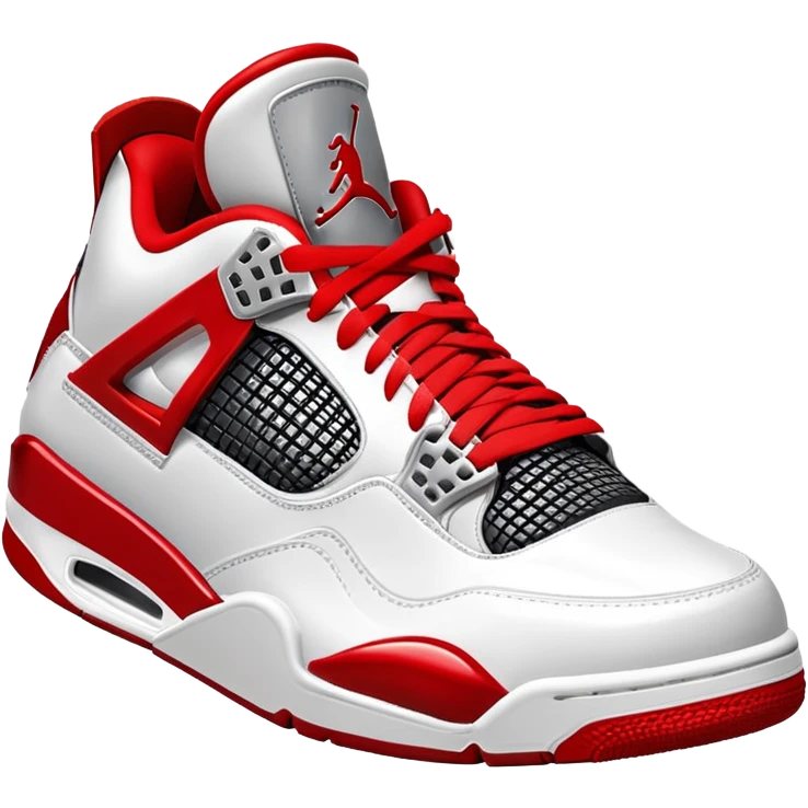  red air Jordan 4 red laces no white on the shoe  emoji