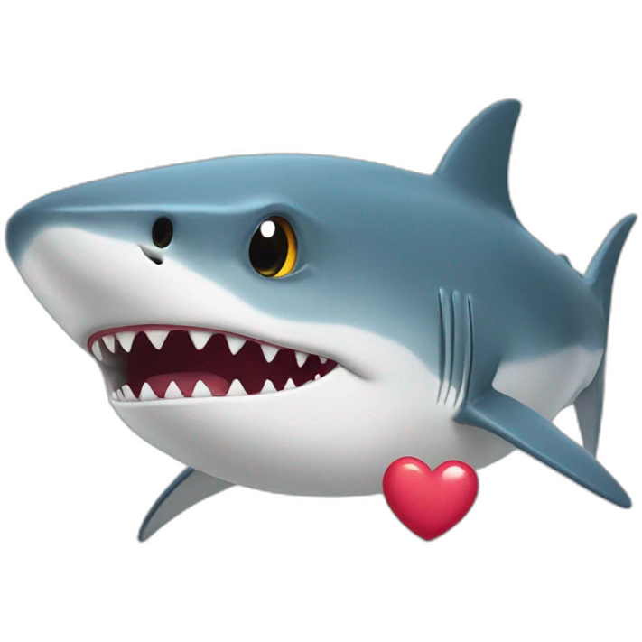 Requin avec coeur dans les yeux emoji