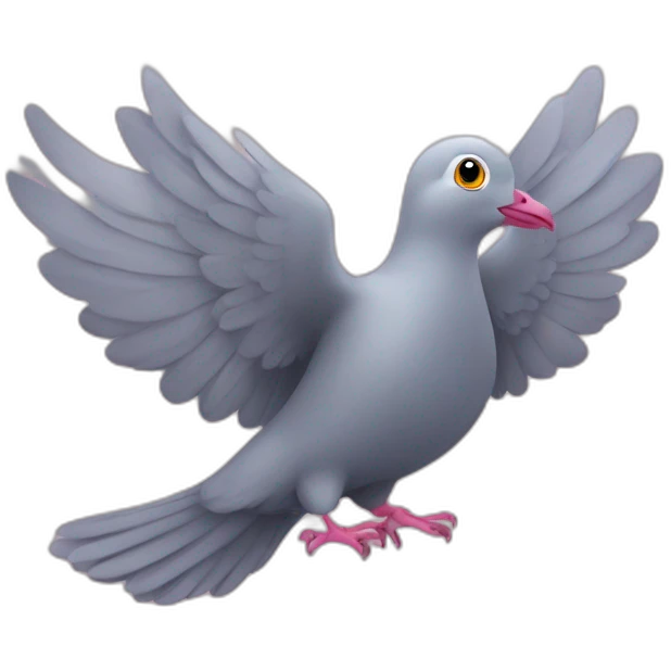 Pigeon making a heart with its wings emoji