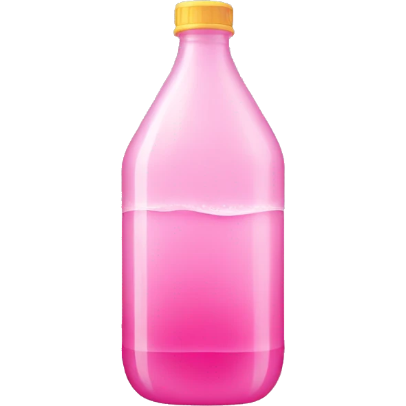 plastic bottle with crystaline pink liquid emoji
