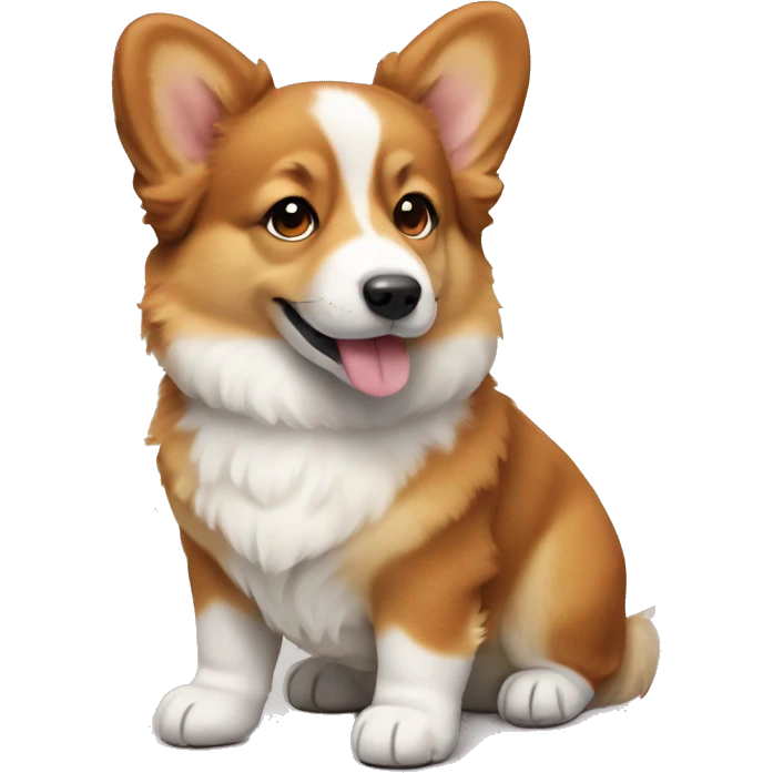 fluffy brown corgi puppy emoji