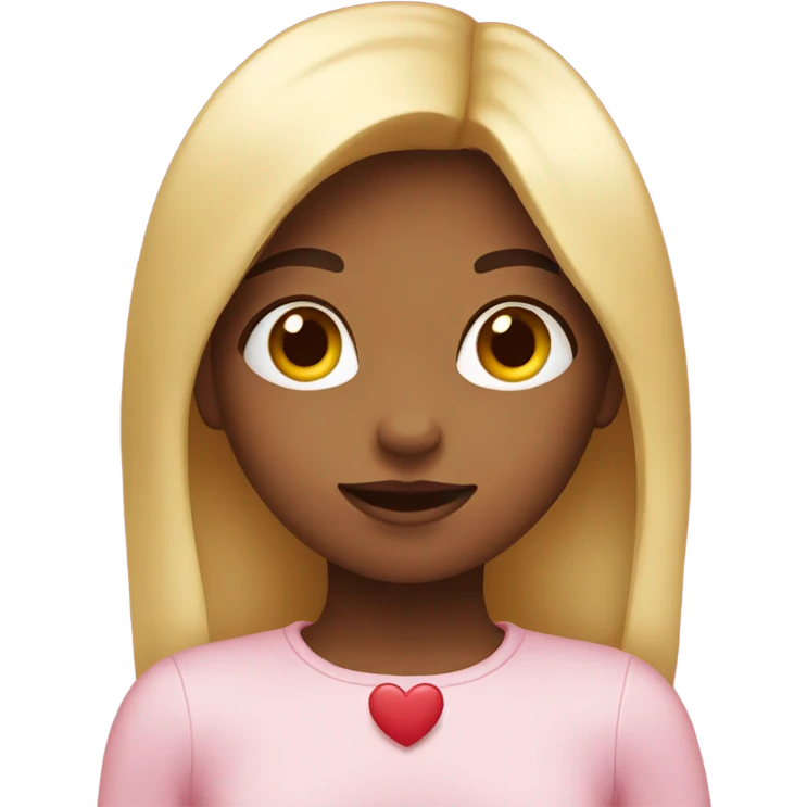 girl holding a heart emoji