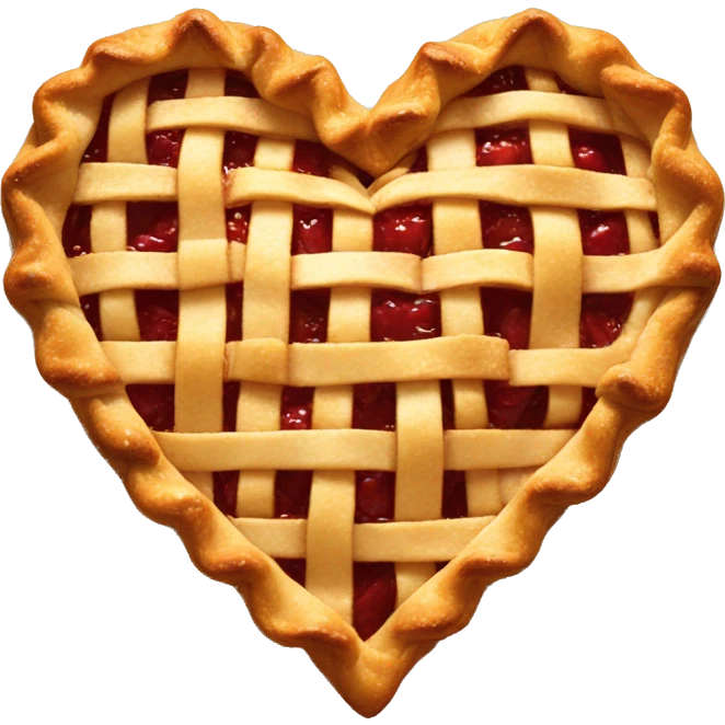A heart made of an apple pie emoji