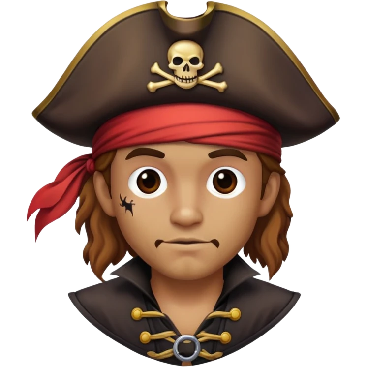 A pirate dressed up for Halloween emoji