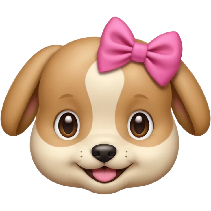 This puppy HEAD 🐶 with a pink bow, please in apple ios emoji stylem emoji