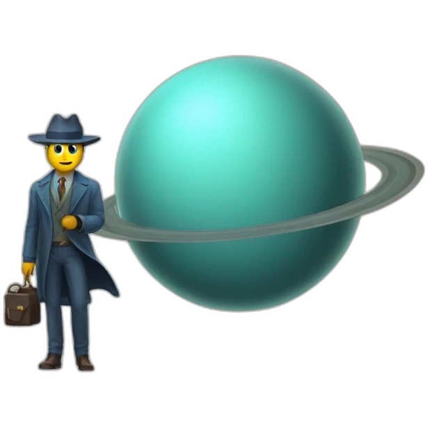 Uranus planet as a detective emoji