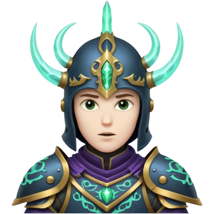 mystic knight with full face helmet and has he has eldricth powers emoji