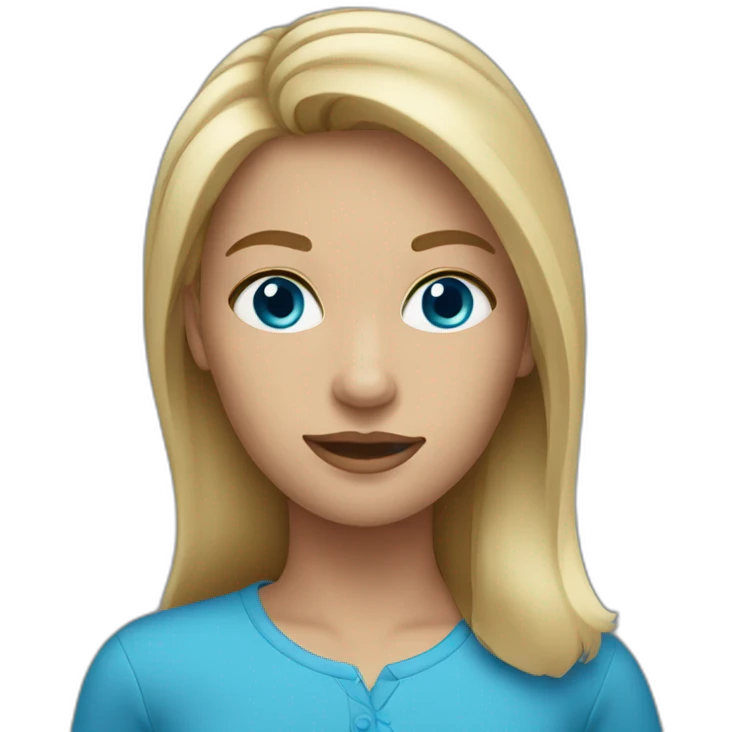 dark blonde with blue eyes emoji